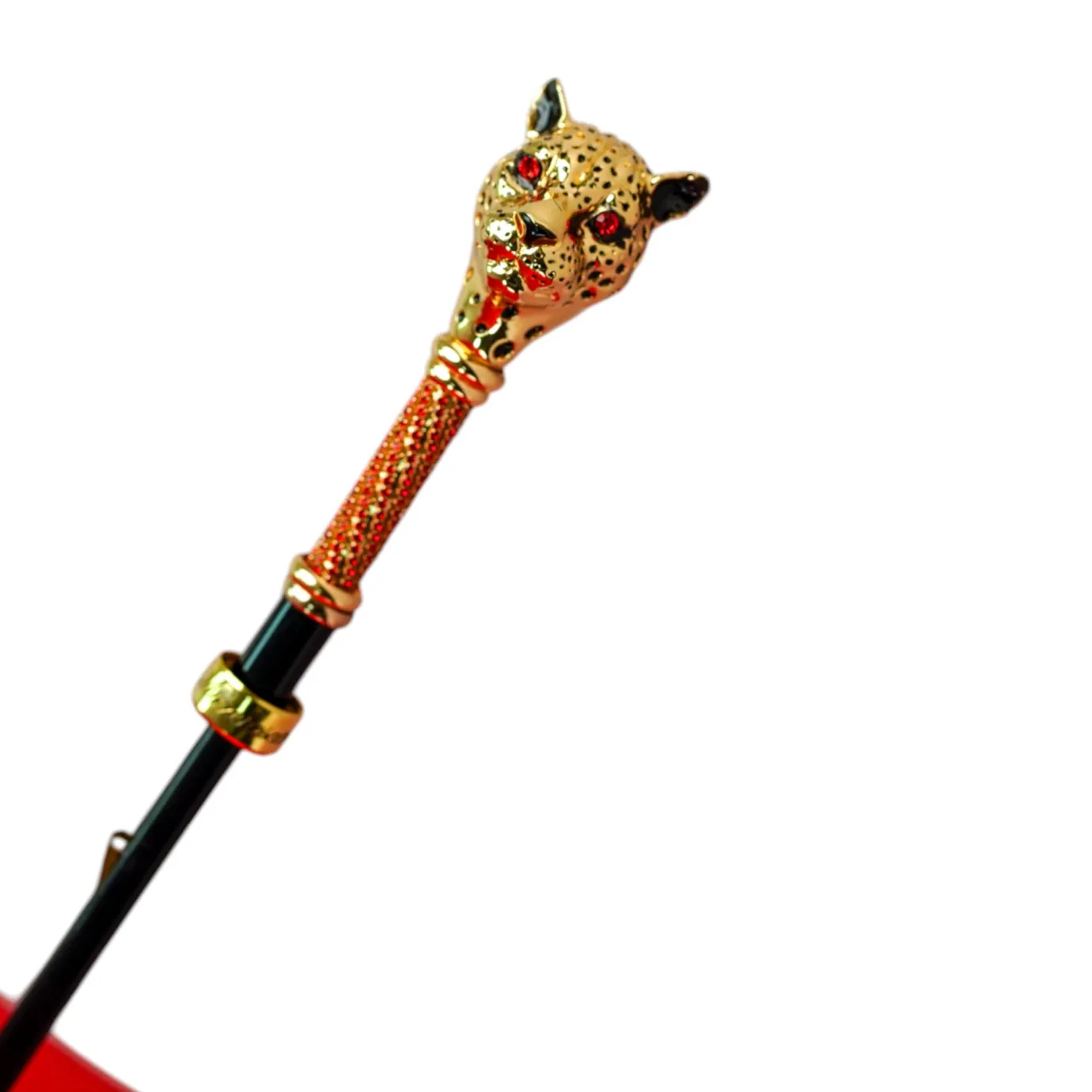 Il Marchesato LIMITED COLLECTION - Exclusive Red Umbrella with Jeweled Panther Handl Outlet