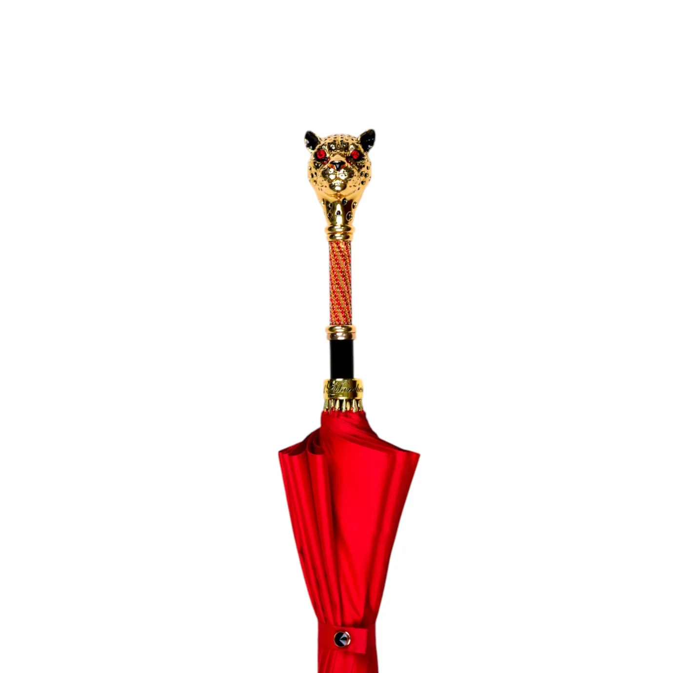 Il Marchesato LIMITED COLLECTION - Exclusive Red Umbrella with Jeweled Panther Handl Outlet