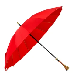 Il Marchesato LIMITED COLLECTION - Exclusive Red Umbrella with Jeweled Panther Handl Outlet