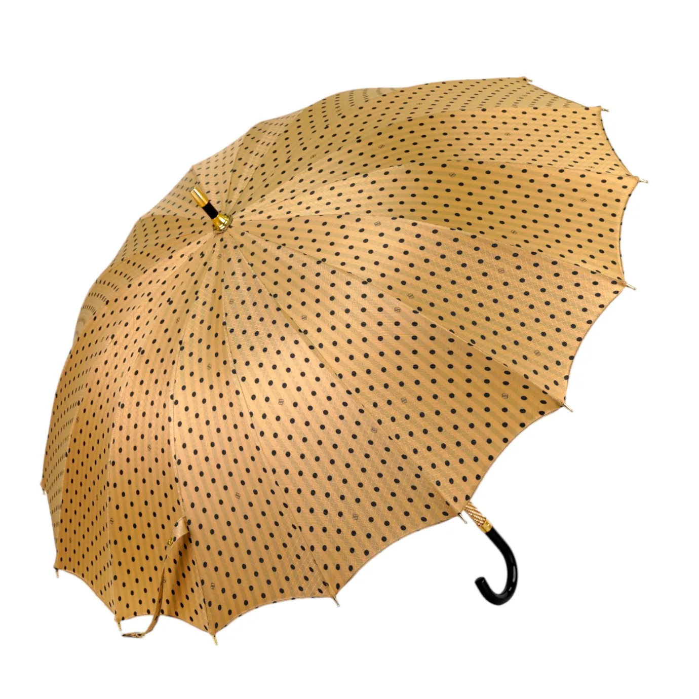 Il Marchesato LIMITED COLLECTION - Jaquard polka dot gold umbrella Discount