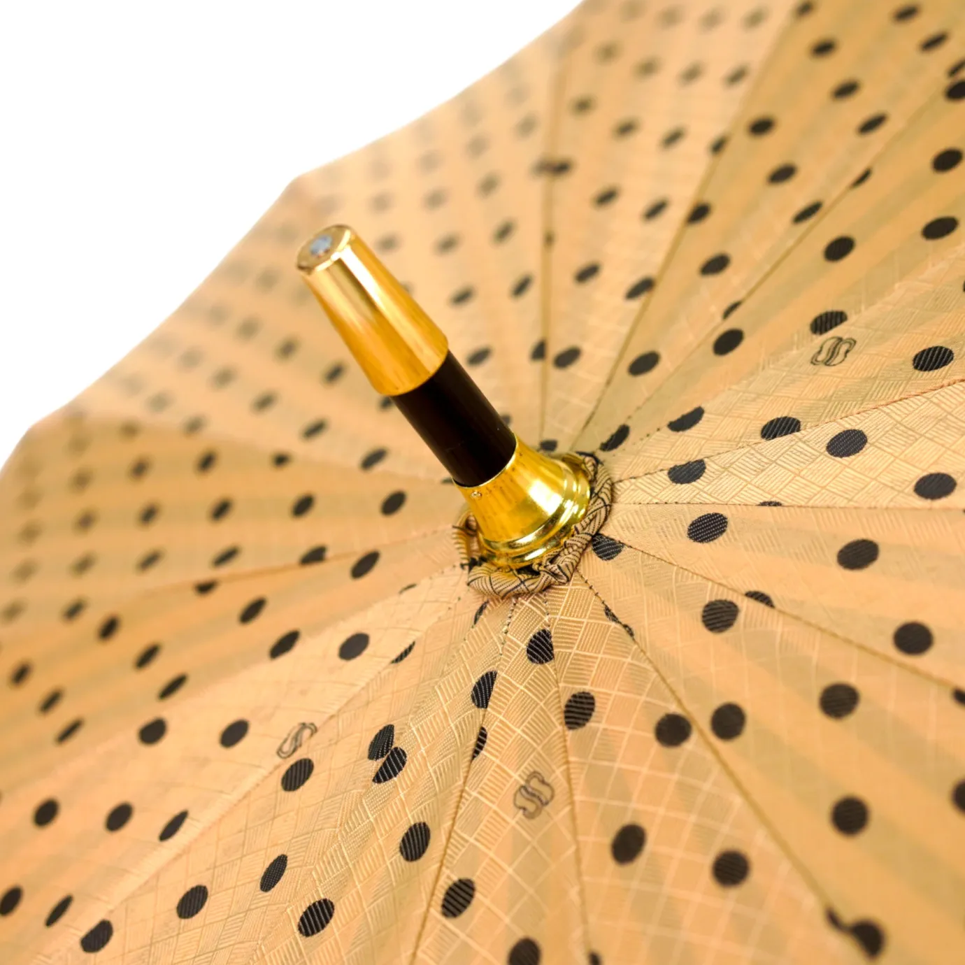 Il Marchesato LIMITED COLLECTION - Jaquard polka dot gold umbrella Discount