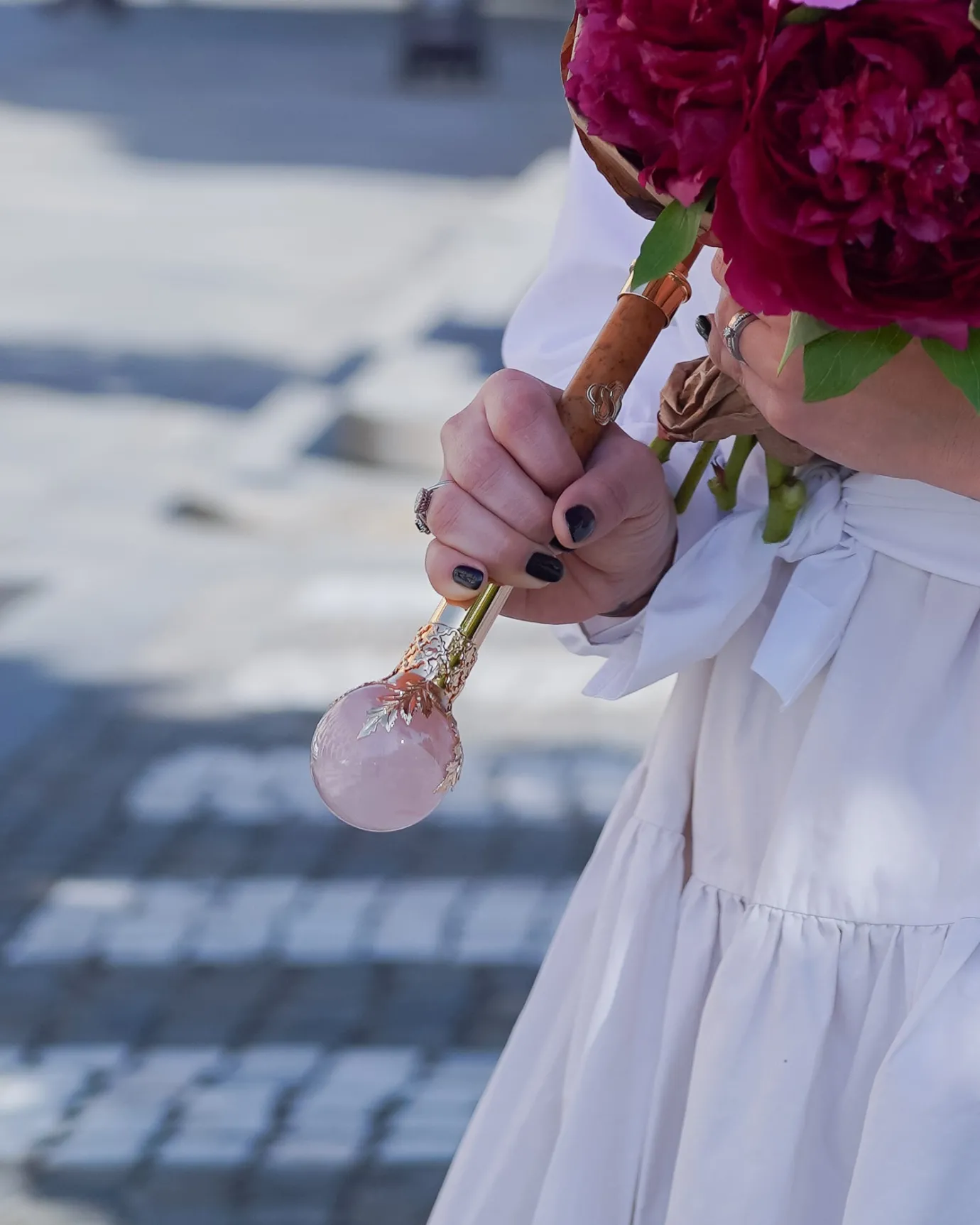 Il Marchesato LIMITED COLLECTION - Pink Umbrella with Gold-Plated Handle and Quartz Online