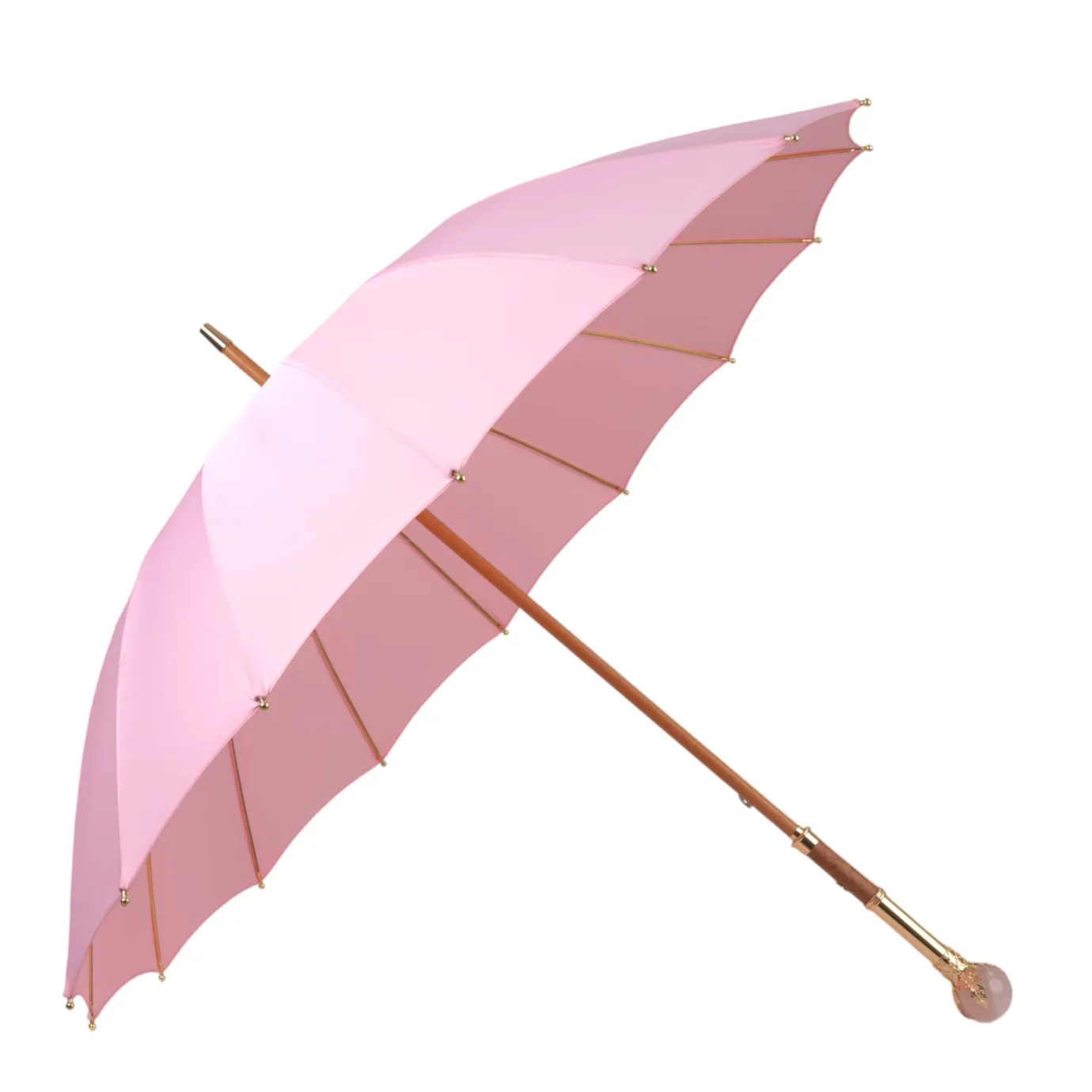 Il Marchesato LIMITED COLLECTION - Pink Umbrella with Gold-Plated Handle and Quartz Online