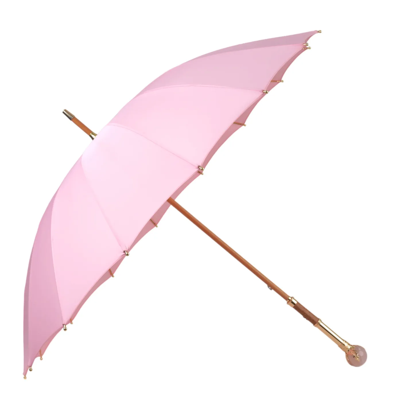 Il Marchesato LIMITED COLLECTION - Pink Umbrella with Gold-Plated Handle and Quartz Online