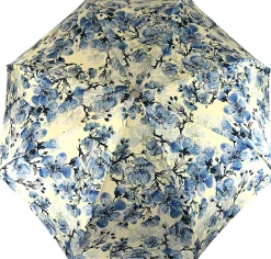 Il Marchesato Lovely Folding Umbrella With Blue Poppies Design Discount