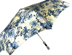 Il Marchesato Lovely Folding Umbrella With Blue Poppies Design Discount