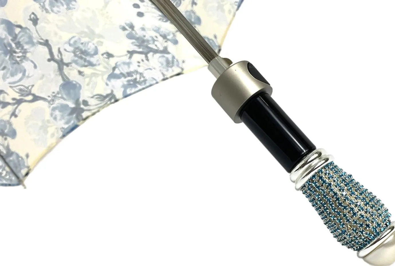 Il Marchesato Lovely Folding Umbrella With Blue Poppies Design Discount