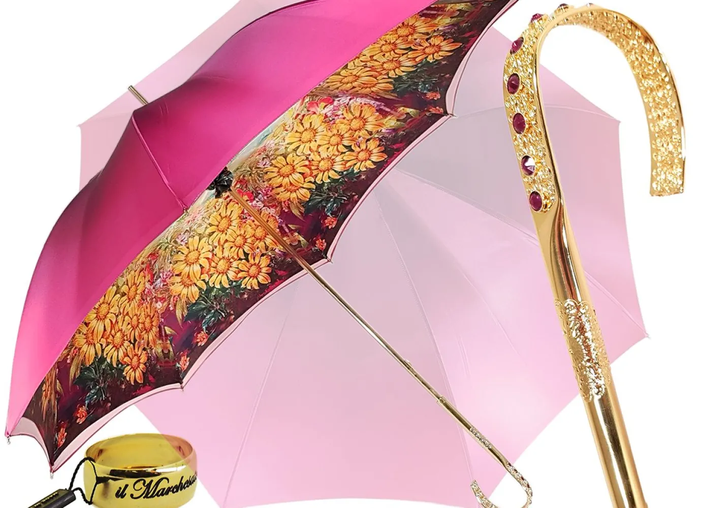 Il Marchesato Lovely Fuchsia Shade Umbrella, New Flowered Exclusive By Hot
