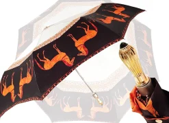 Il Marchesato Lovely Woman's Folding Umbrella With New Horses Design Fashion