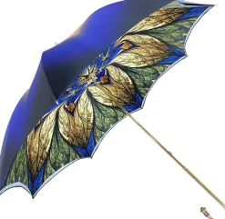 Il Marchesato Luxurious Blue Umbrella, Double Cloth - Abstract Design New