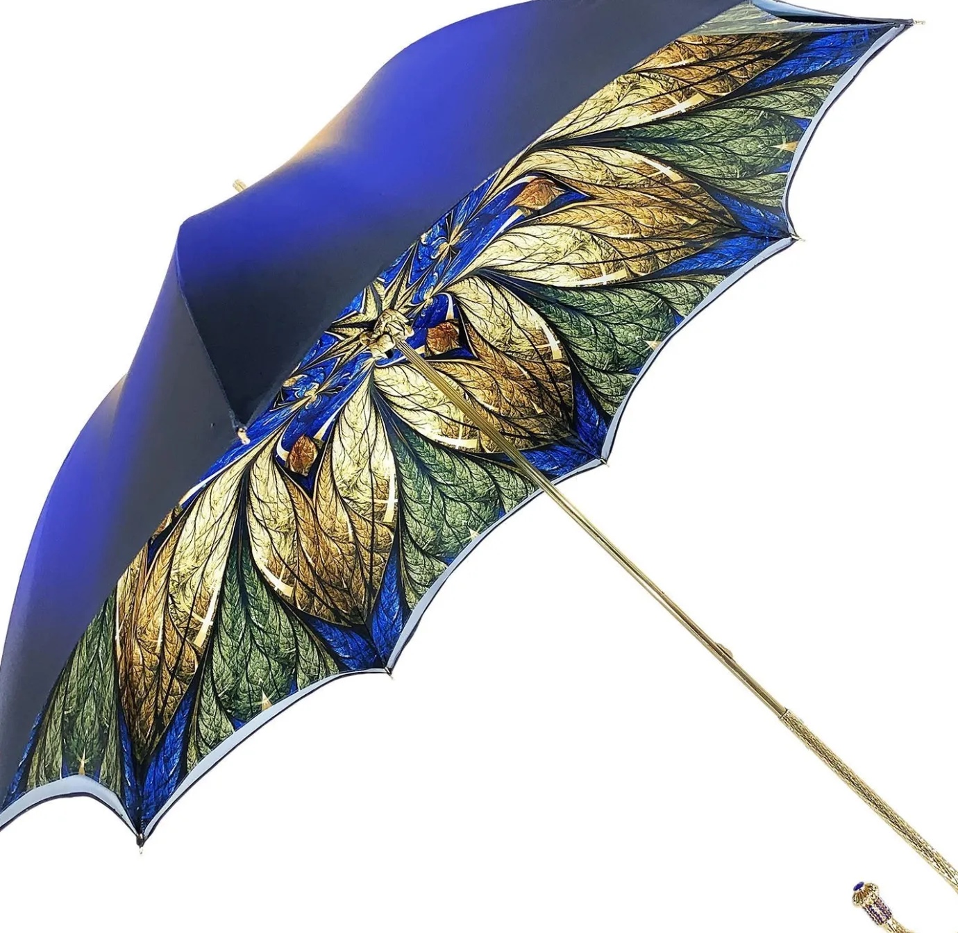 Il Marchesato Luxurious Blue Umbrella, Double Cloth - Abstract Design New