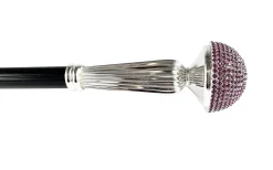 Il Marchesato Luxurious Collectible Walking Stick - Fuchsia Crystals Fashion
