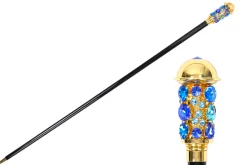 Il Marchesato Luxurious Italian Tradition: 24K Gold-Plated Walking Cane Embellished Clearance