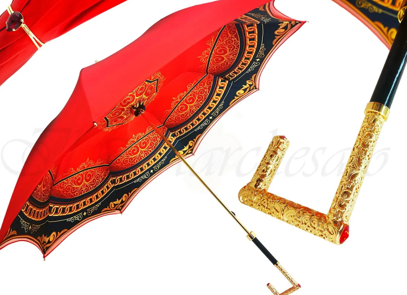 Il Marchesato Luxurious Red Umbrella, Double Cloth - Abstract Design Discount