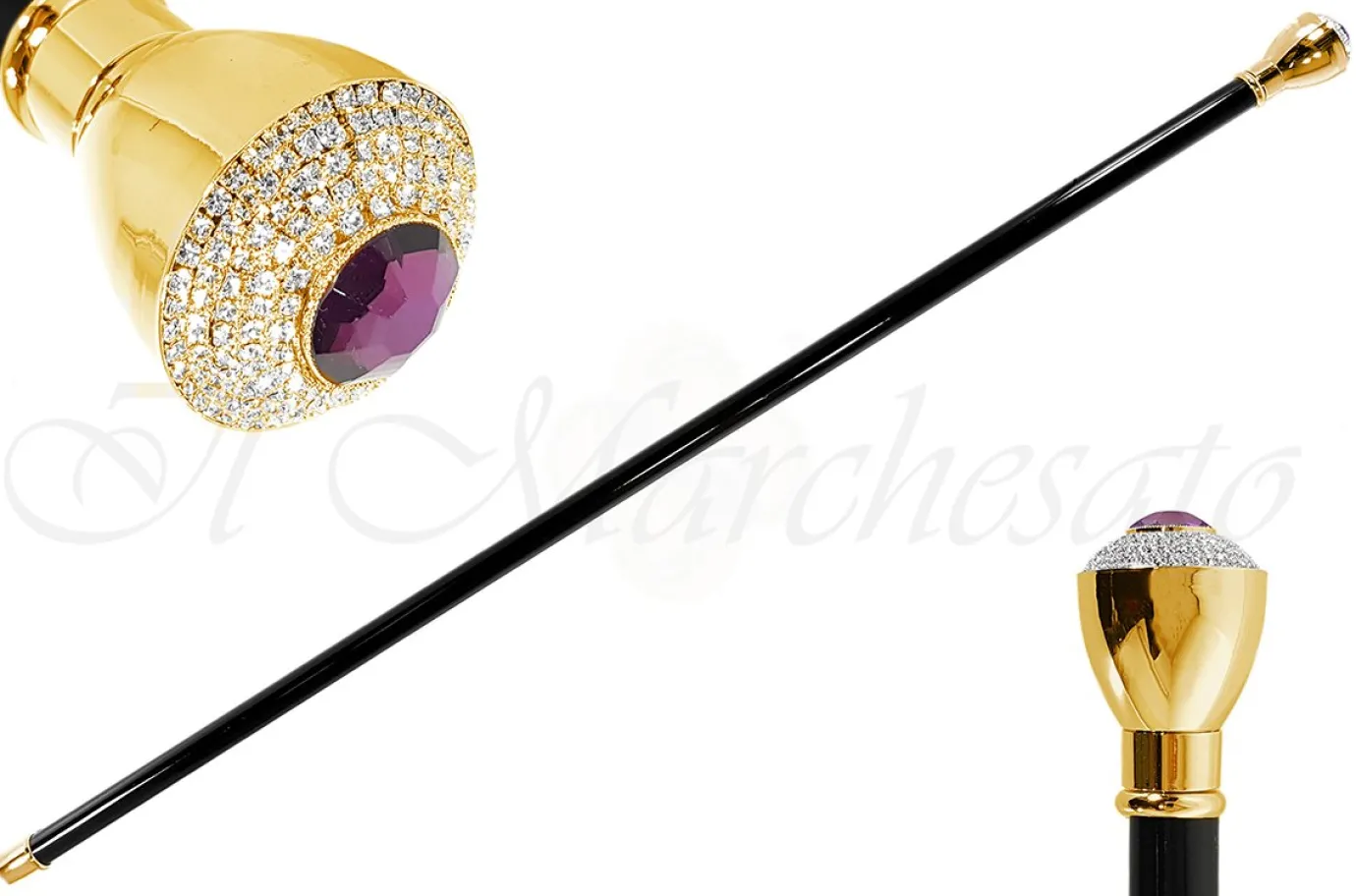 Il Marchesato Luxurious Walkingsticks - Swarovski Crystal Encrusted Knob Sale