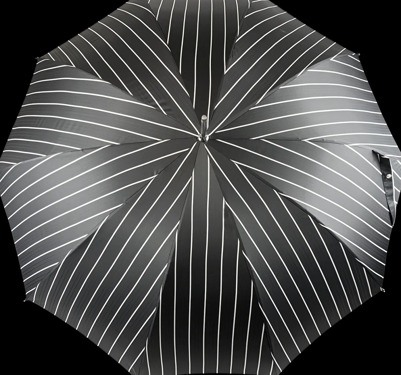 Il Marchesato Luxury Gents Black Pinstripe Umbrella with Jaguar Handle Clearance
