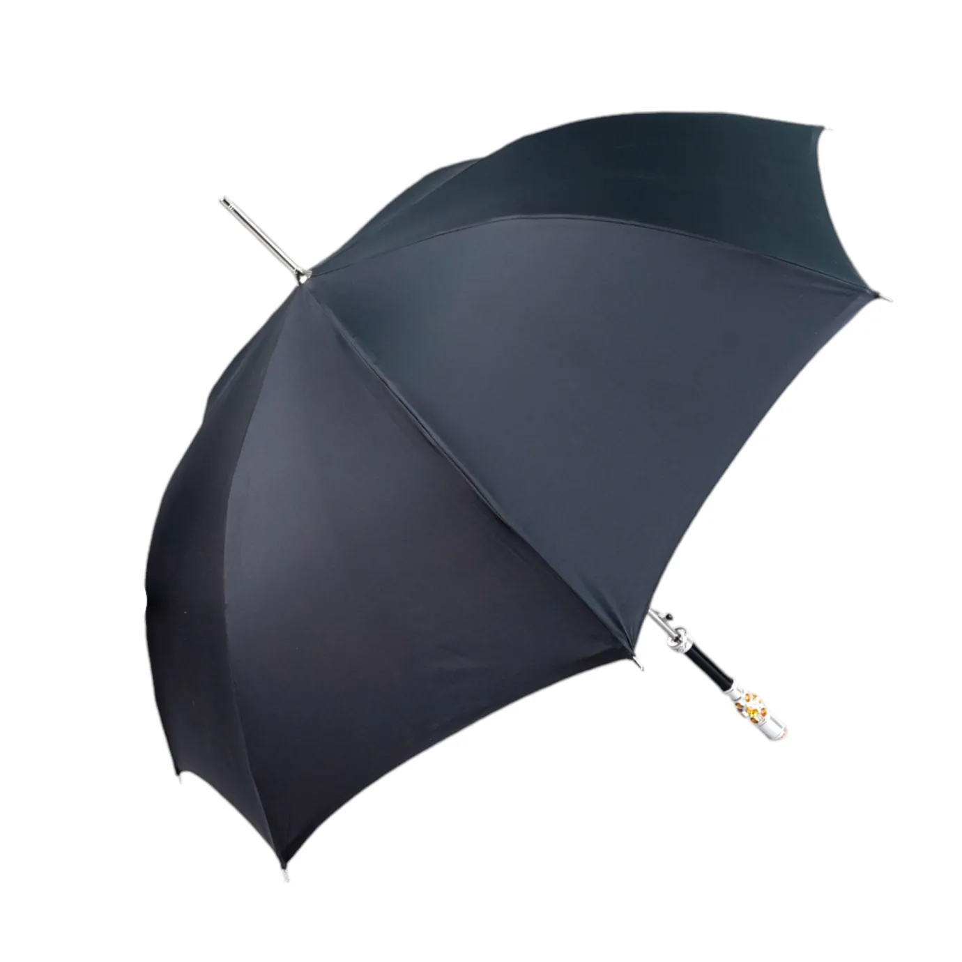 Il Marchesato Luxury Umbrella with Bold Stripes and Gem-Encrusted Handle Fashion