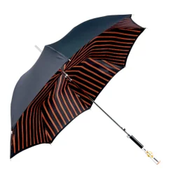 Il Marchesato Luxury Umbrella with Bold Stripes and Gem-Encrusted Handle Fashion