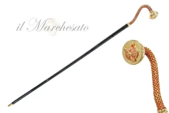 Il Marchesato Luxury walking stick with Siam crystal and wolf Online