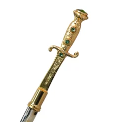 Il Marchesato Majestic Green Umbrella with Ornate Sword Handle in 24K Gold Plating Clearance
