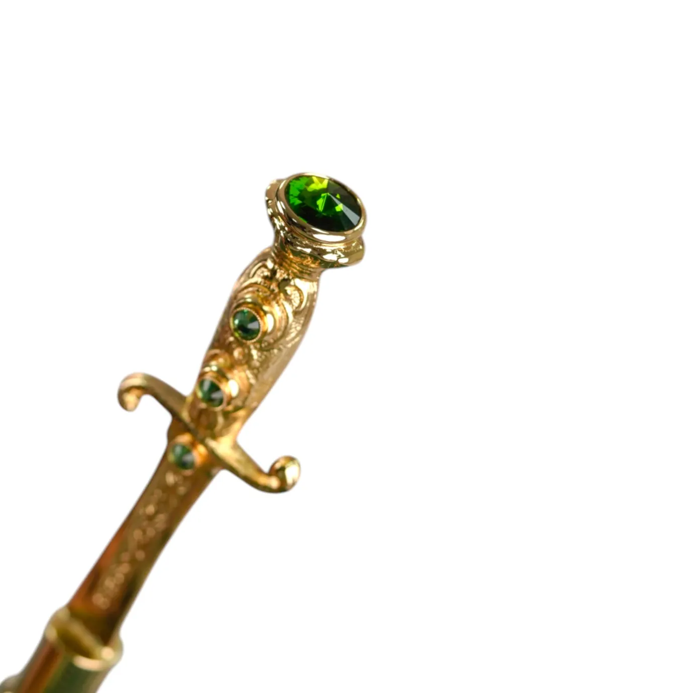 Il Marchesato Majestic Green Umbrella with Ornate Sword Handle in 24K Gold Plating Clearance