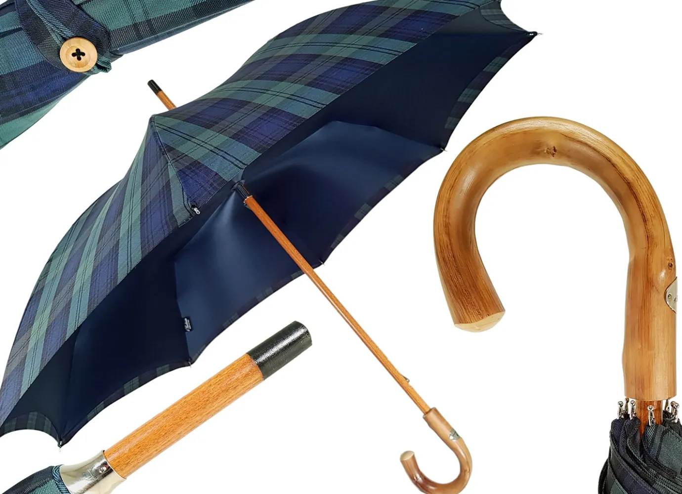Il Marchesato Marchesato Double Cloth Men's Umbrella - Cotton Fabric Best