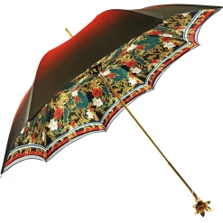 Il Marchesato Marvelous Green and Red Umbrella with Goldplated flower Outlet