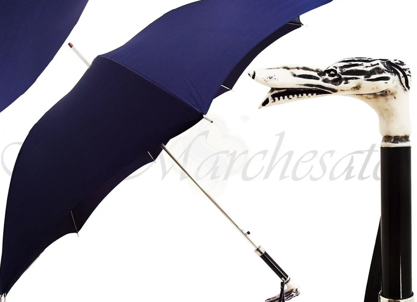 Il Marchesato Men's Blue Umbrella - Dog Head Handle Outlet
