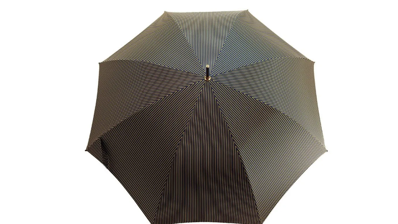 Il Marchesato Men's Stripe Umbrella - Hound Head Handle New