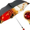 Il Marchesato Midnight Glamour: Exclusive Black Umbrella Adorned with Bold Red Cryst Fashion