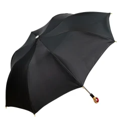 Il Marchesato Midnight Glamour: Exclusive Black Umbrella Adorned with Bold Red Cryst Fashion