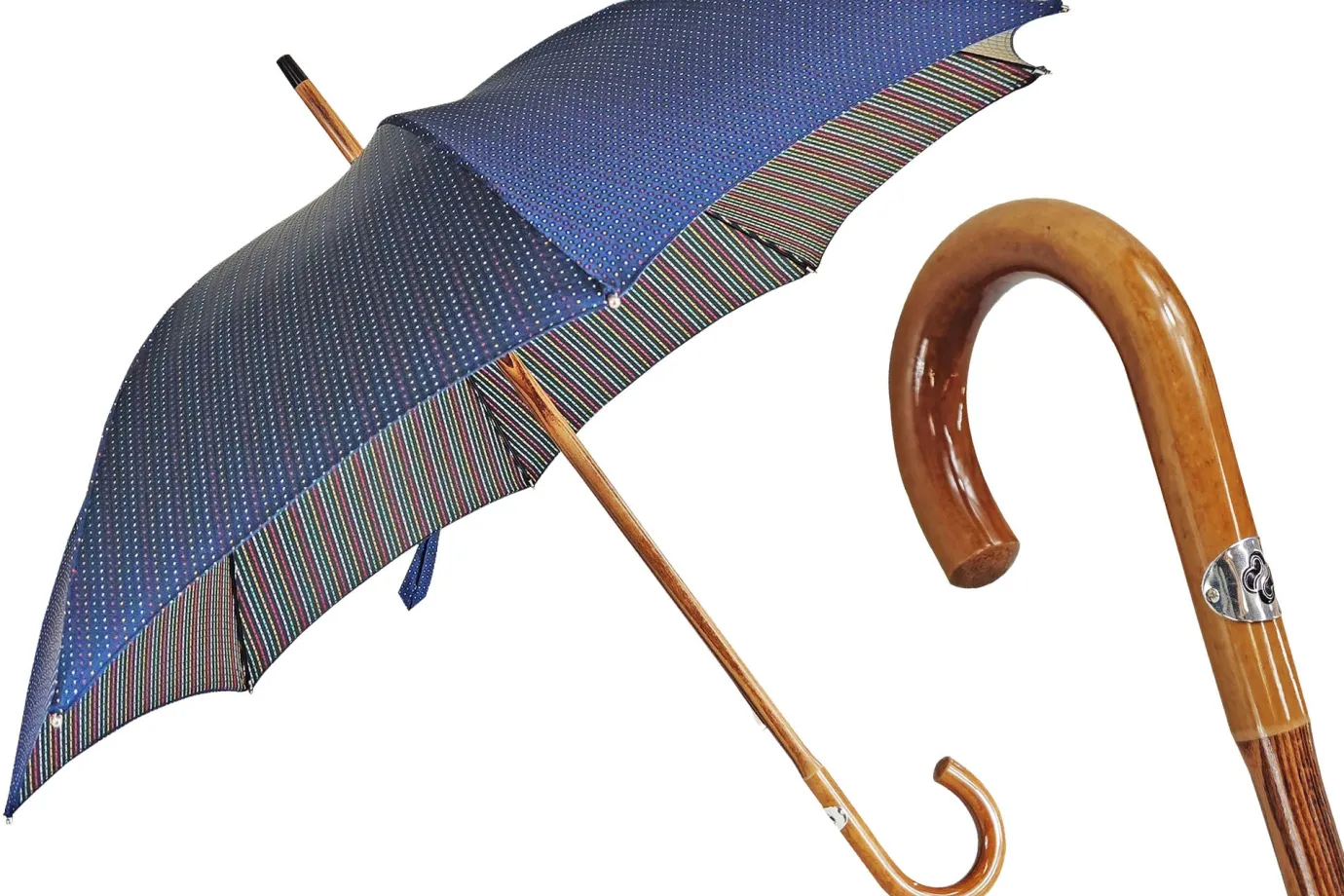 Il Marchesato Multicolor dot umbrella with Malacca handle Best