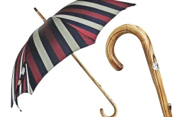Il Marchesato Multicolour Striped Umbrella - Natural beech Wood-Handle Discount