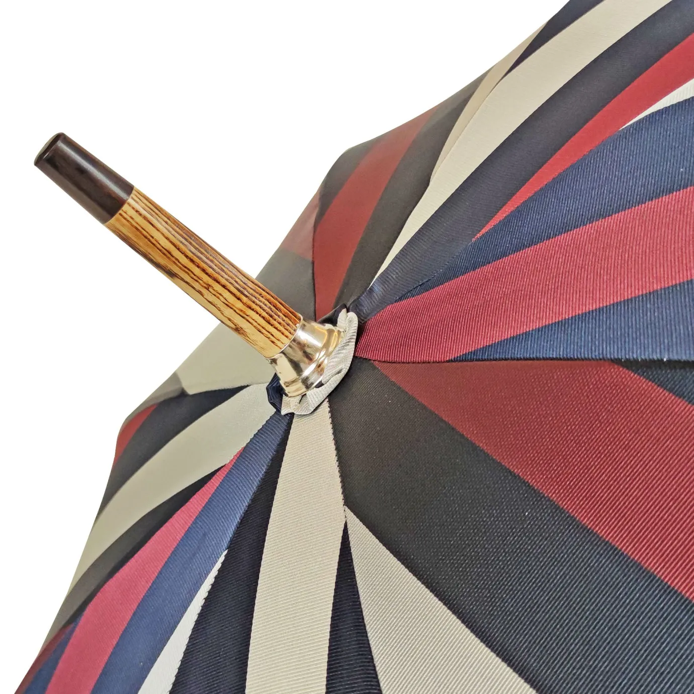 Il Marchesato Multicolour Striped Umbrella - Natural beech Wood-Handle Discount