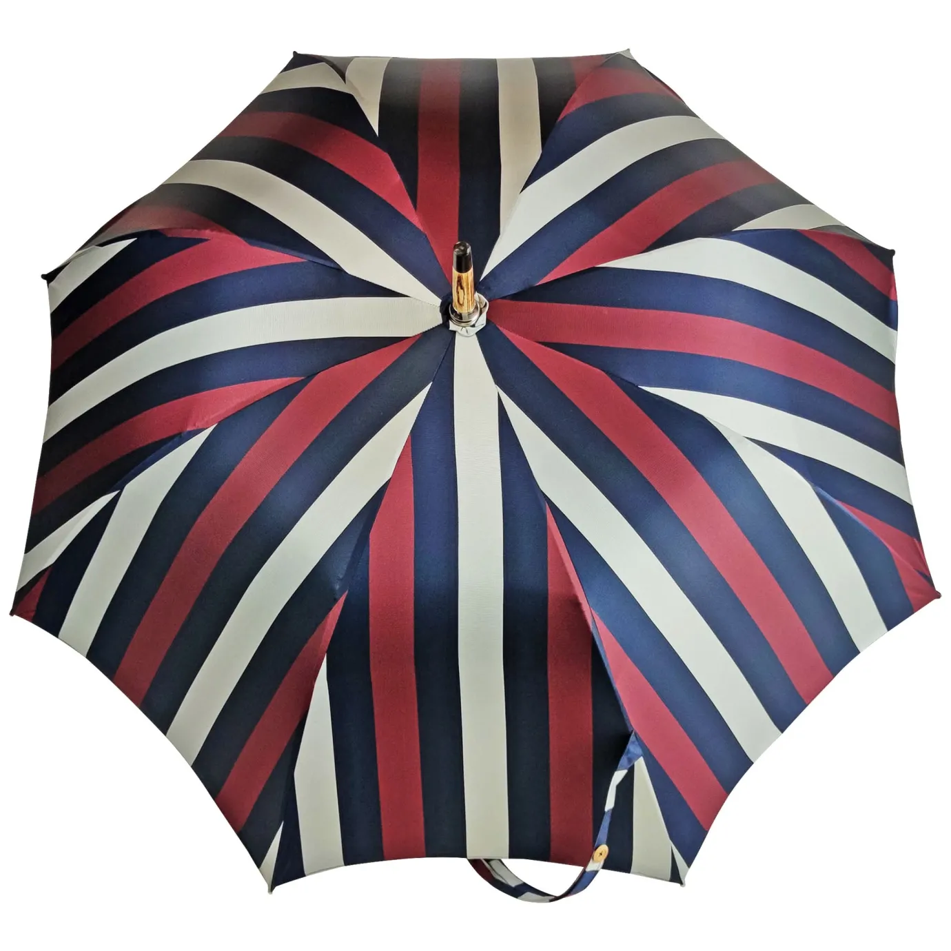 Il Marchesato Multicolour Striped Umbrella - Natural beech Wood-Handle Discount