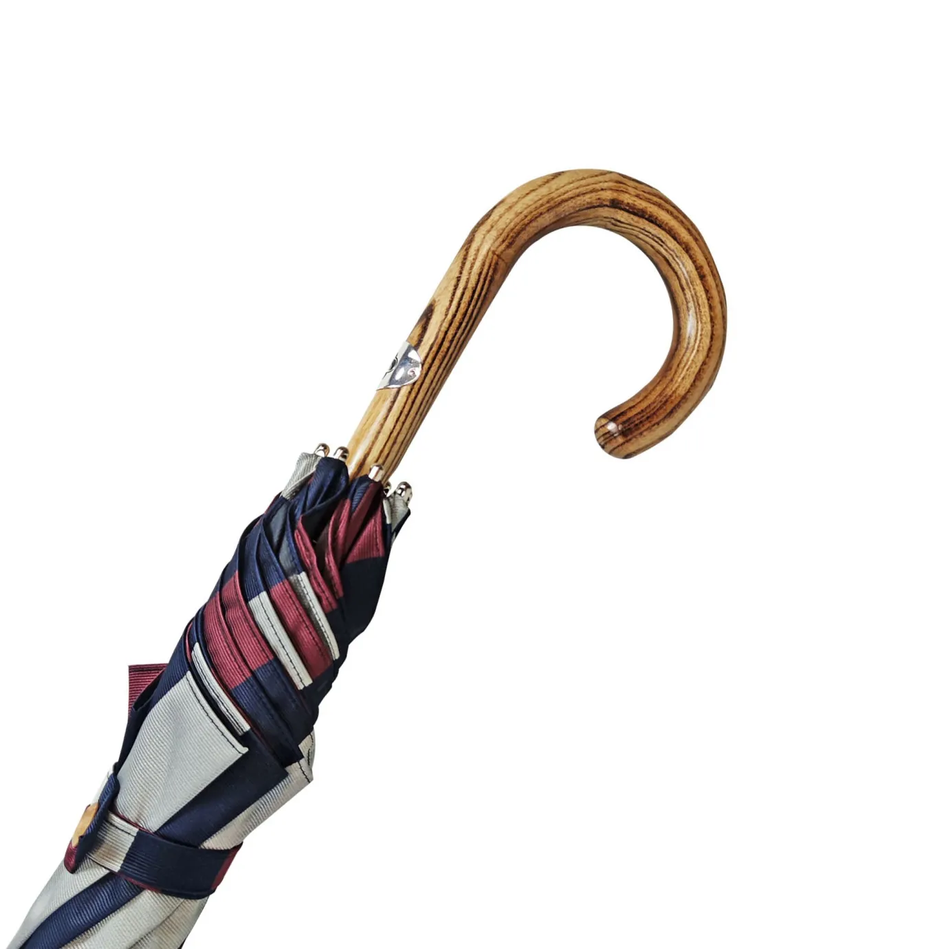 Il Marchesato Multicolour Striped Umbrella - Natural beech Wood-Handle Discount
