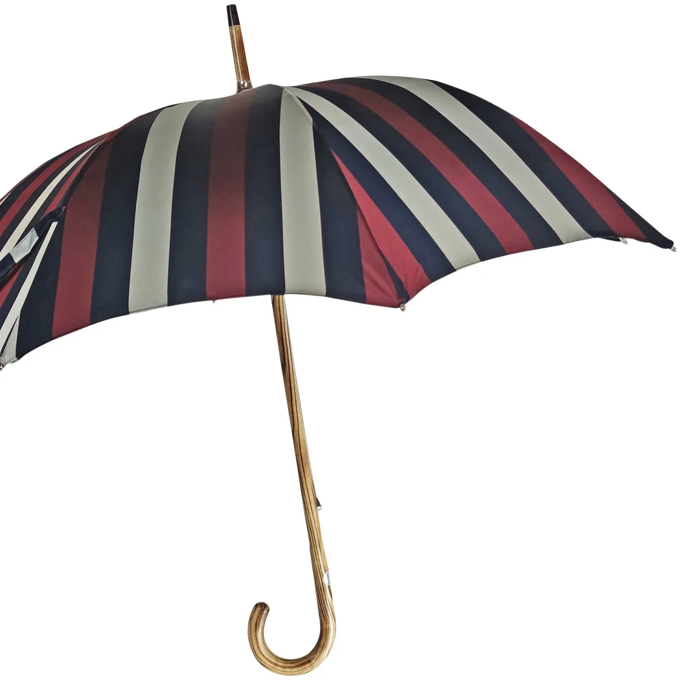 Il Marchesato Multicolour Striped Umbrella - Natural beech Wood-Handle Discount