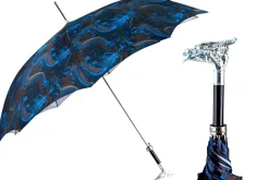 Il Marchesato Mythical Dragon Umbrella – Silver-Plated Handle & Oriental Blue design Fashion