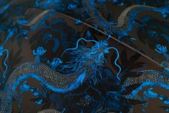 Il Marchesato Mythical Dragon Umbrella – Silver-Plated Handle & Oriental Blue design Fashion