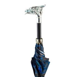 Il Marchesato Mythical Dragon Umbrella – Silver-Plated Handle & Oriental Blue design Fashion