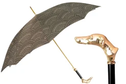 Il Marchesato Noble Hound: Decorated Umbrella with Gold-Plated Greyhound Handle New