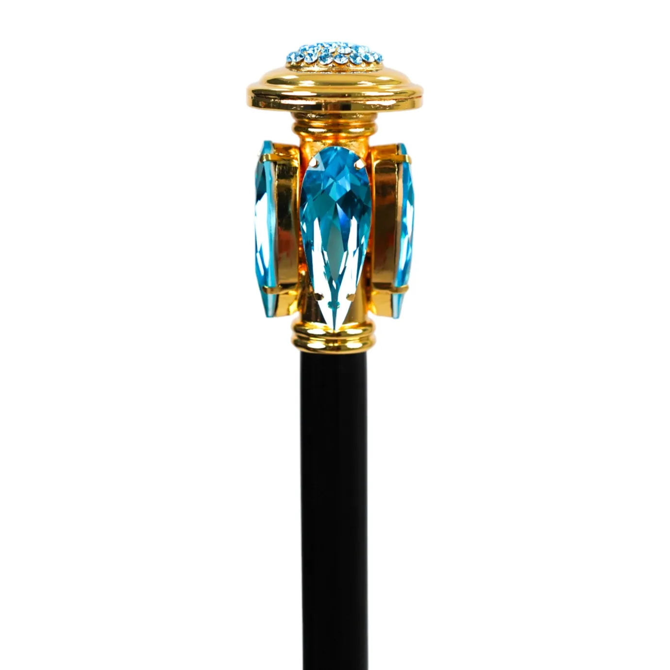 Il Marchesato Oceanic Elegance: Exclusive Walking stick with Aquamarine Teardrop Cry New