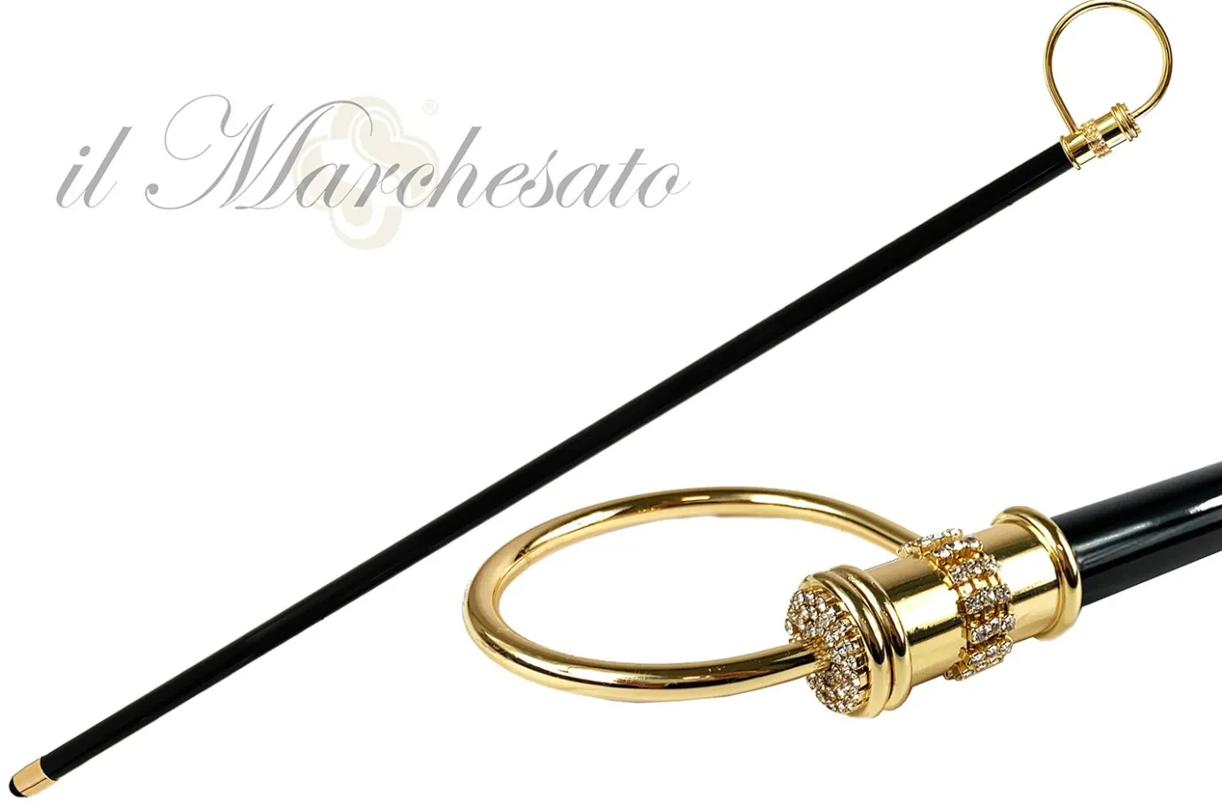 Il Marchesato Original collectible Walking stick with crystals New