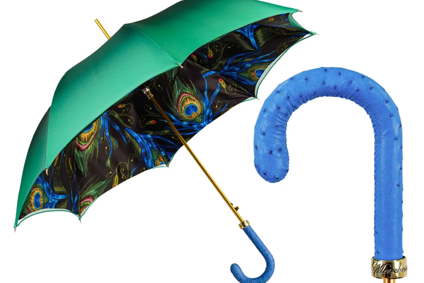 Il Marchesato Peacock Elegance – Exotic Feathers, Ostrich Leather Luxury Discount