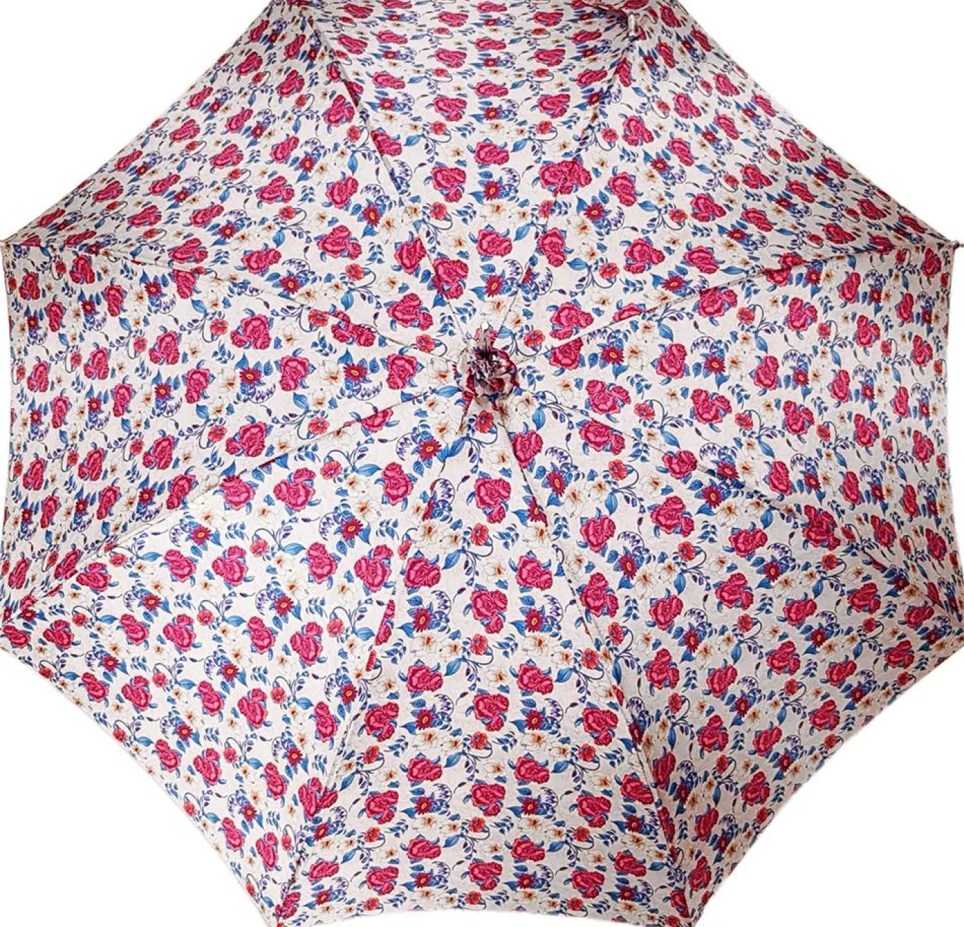 Il Marchesato Pink Roses Parasol - Pink Leather Handle Fashion