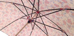 Il Marchesato Pink Roses Parasol - Pink Leather Handle Fashion