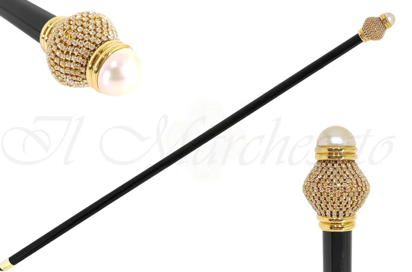 Il Marchesato Precious knob with crystals and pearl Outlet