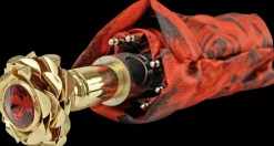 Il Marchesato Romantic collapsible umbrella with 24K gold plated rose handle Fashion
