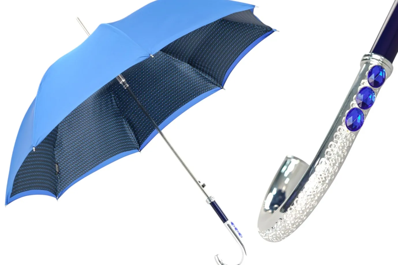 Il Marchesato Royal Blue Umbrella with Shimmering Crystal Accents for Luxurious Styl Best