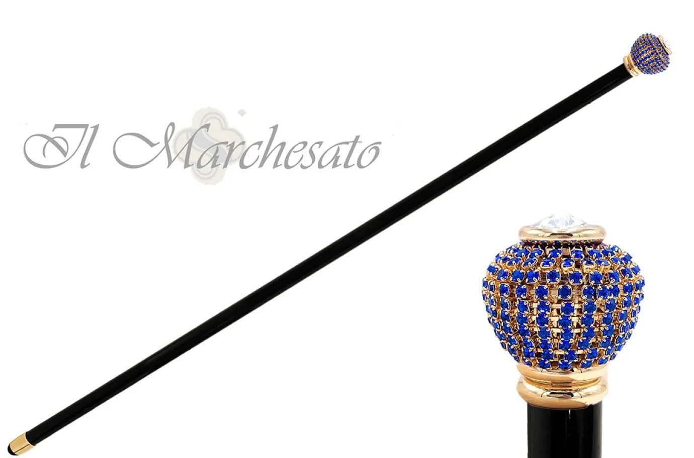 Il Marchesato Sapphire Crystal Walking Cane Best